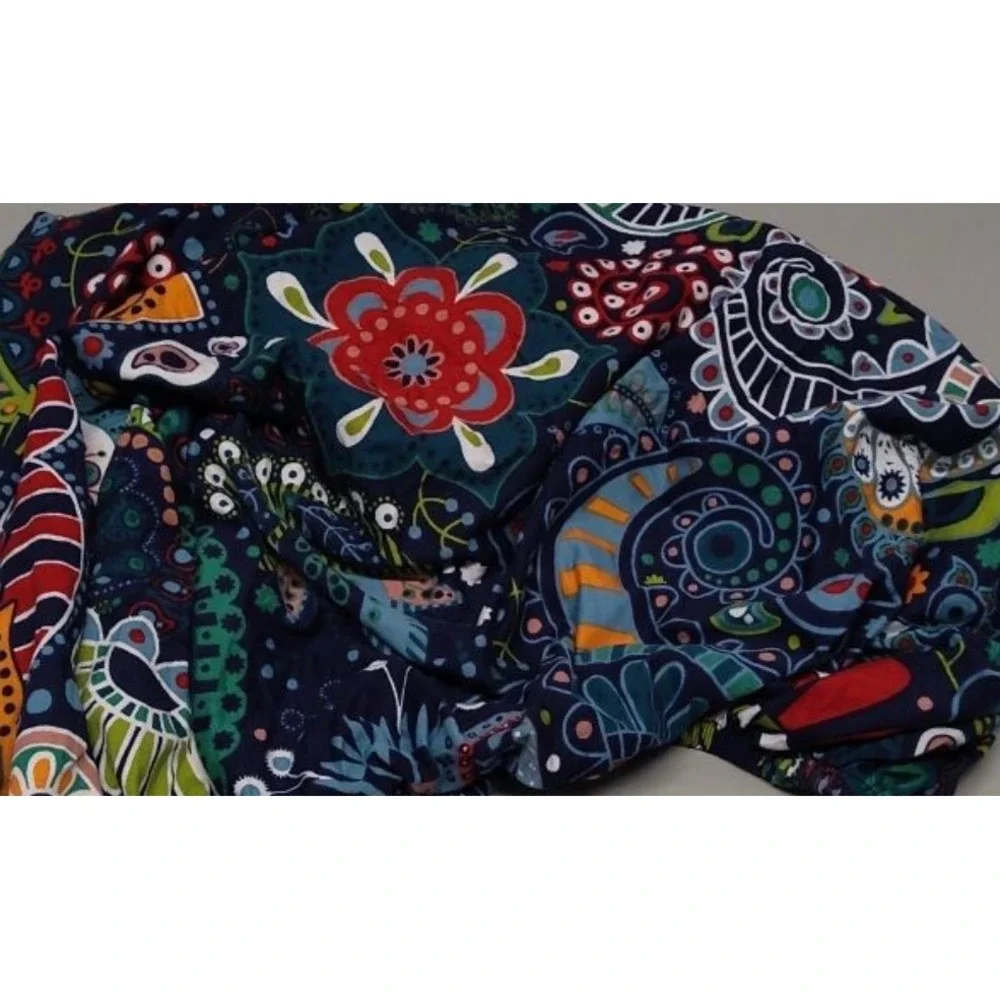 Smiry Printed Couch Cushion Cover Stretch Paisley Floral Slipcover Blue Green